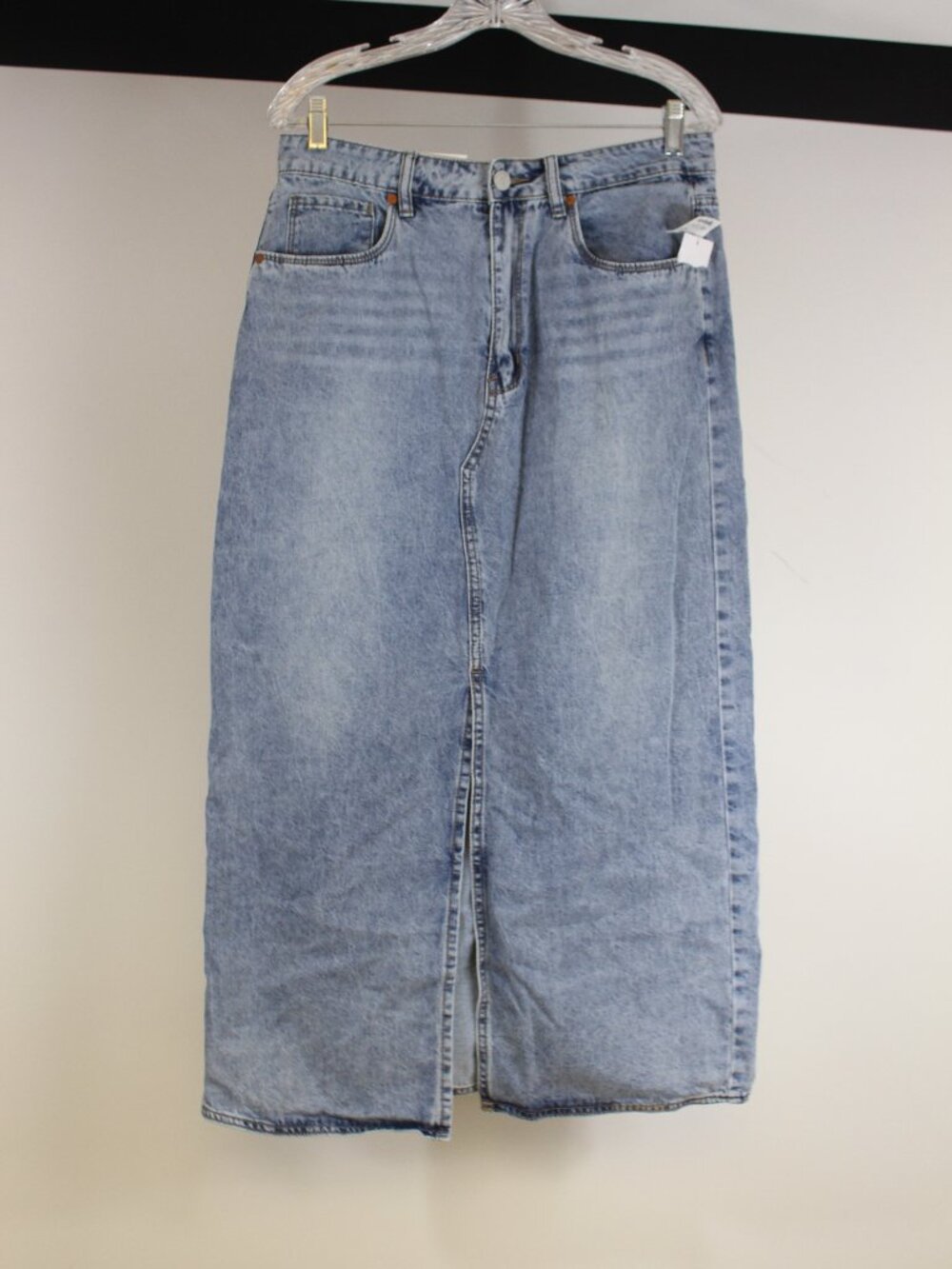 BLANKNYC Denim Maxi Skirt NWT Acid Wash High Rise Front Slit Size 30